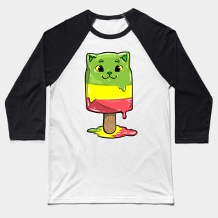 Funny cat as a popsicle Baseball T-Shirt